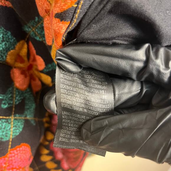 Farm Rio Black Flowerdoscopic Canvas Mini Skirt Quilted Size Large - Picture 2 of 8